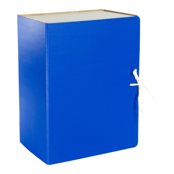 Папка архивная сборная А4, 15см, бумвинил, завязки, синяя 318730 OfficeSpace