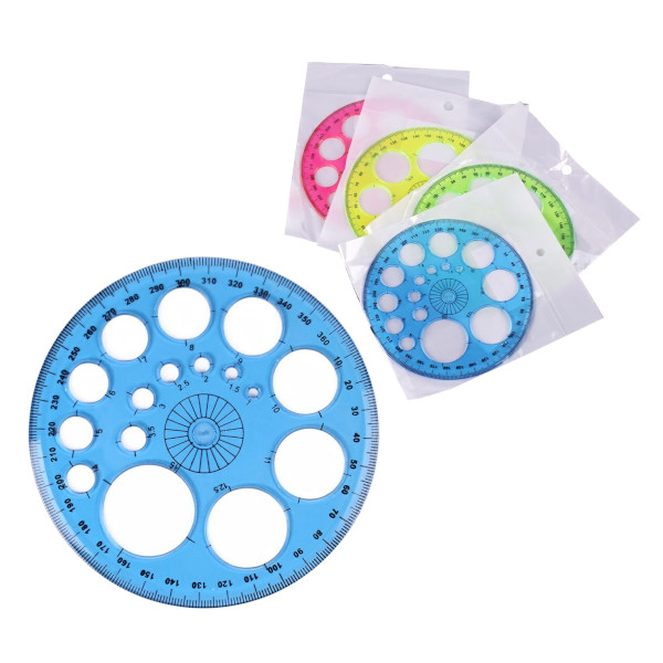 Транспортир 360град, пластик, ассорти DV-12040 Darvish