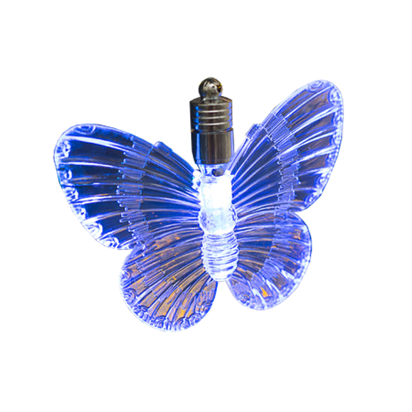 Подвесное украшение световое «Бабочка» 8,5см, 1 LED, RGB, прозрачный 704846