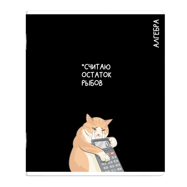 Тетрадь предметная 48л А5+ Алгебра "Коты мемы" клетка, картон 69820 Феникс+