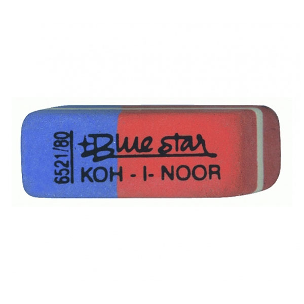 Ластик Koh-I-Noor "Blue Star" скош. 41*14*8мм, натур.каучук, комбинир 6521/80