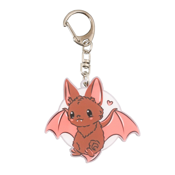 Брелок "Летучая мышь на фоне луны" 5,5*5см, акрил, карабин 10130901