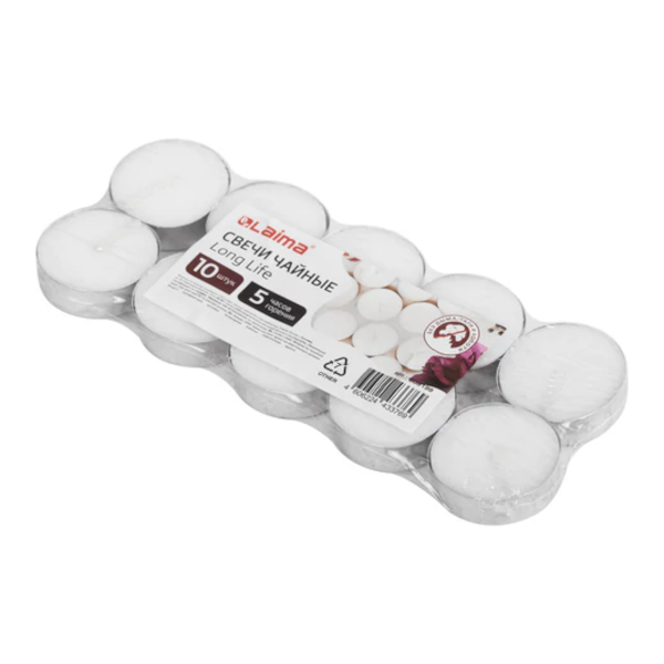Набор свечей чайных "Long Life" 12г (уп*10шт) 609199 Laima