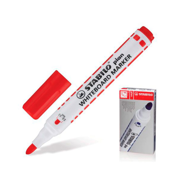Маркер для доски 2,5-3,5мм, пулевид., красный, пластик. корп. 641/40 Stabilo