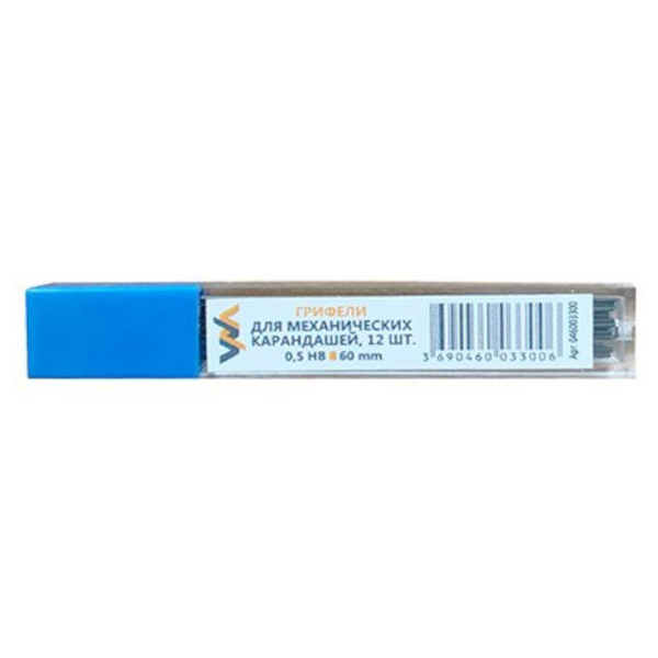 Грифель ч/гр 0,5мм, HB, 12шт 14-8291 Workmate