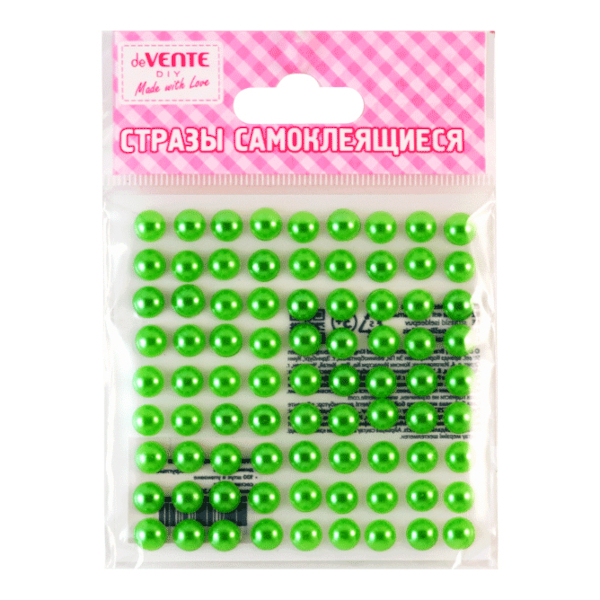 Стразы для декора самокл. "Жемчуг" акрил, 8мм, 80шт, бирюзовый 8004032 deVENTE