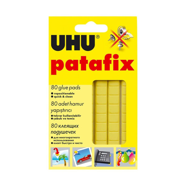 Клеящие подушечки желтые UHU Patafix 80шт 44390