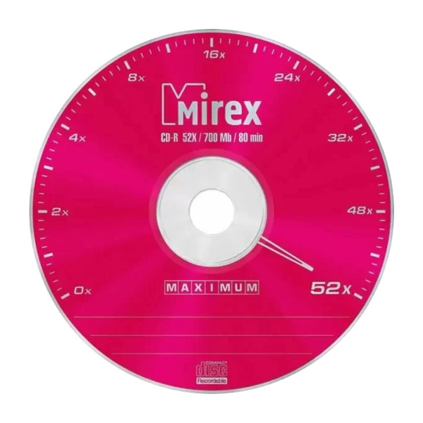 Диск CD-R 700MB  Mirex 52-х Maximum (Cake Box 50шт) / 1шт