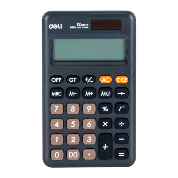 Калькулятор Deli EM120BLACK (черный) карманный 12р