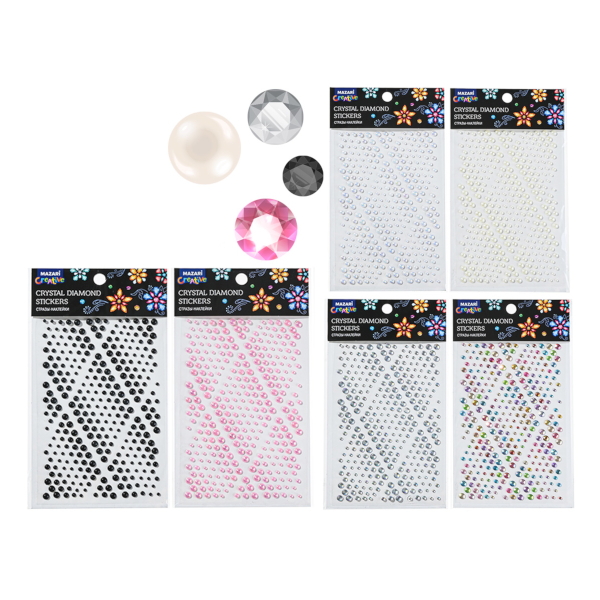 Стразы для декора самокл. "Круги" пластик, 11*16,5см, ассорти M-20447 MAZARI ТМ
