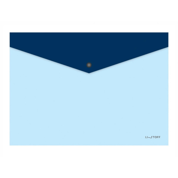Папка-конверт на кнопке А4, 1отд., 180мкм, голубез синий "Colour Duet. №3" ПКПФ40209 Listoff