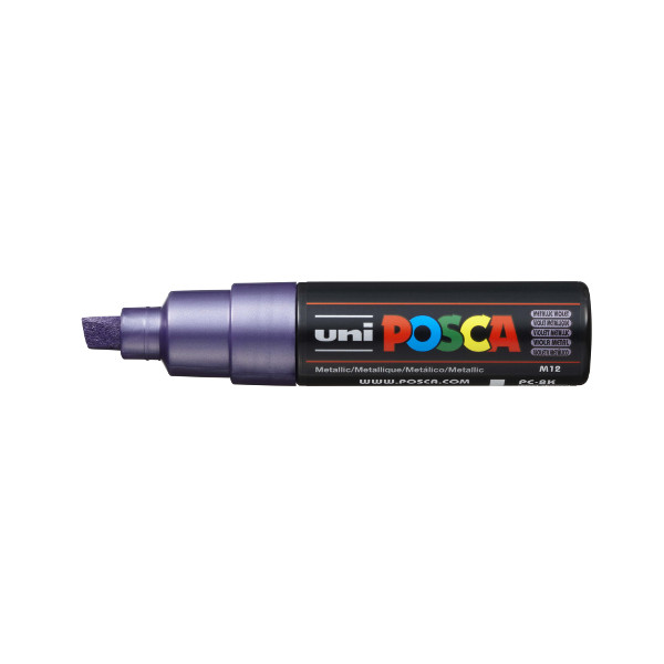 Маркер для графики на водн. основе UNI Posca PC-8K/фиолетовый металлик/скошенный/ 8мм 149422