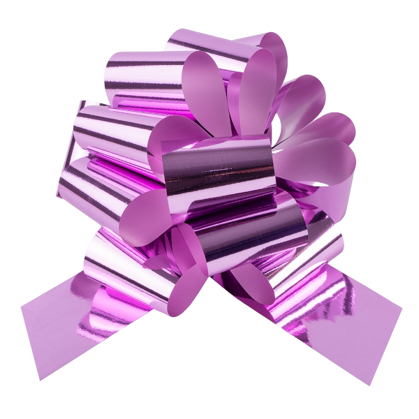 Бант для подарочной упаковки "Шар" 21см, металлик, розовый (1шт) 661019 Дон Баллон