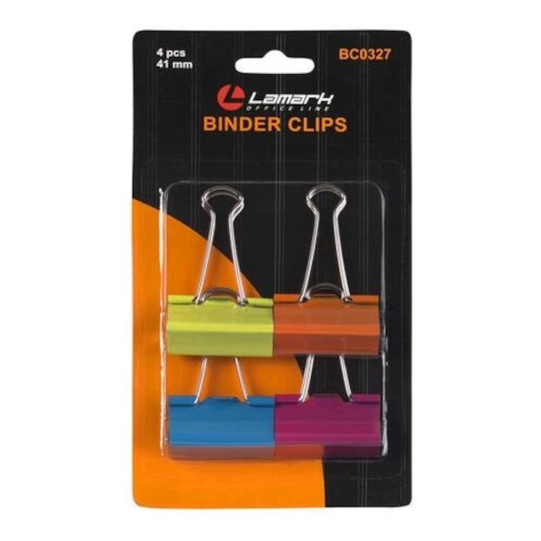 Зажим 41мм ассорти BC0327 (1уп*4шт) Lamark