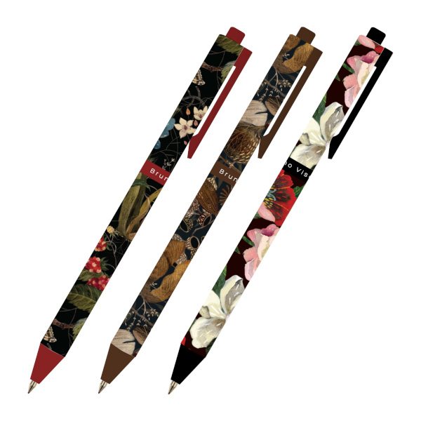 Ручка шар. автомат. 0,5мм, синий, ассорти корп. "Flora.Black night" 20-0374/01 Bruno Visconti