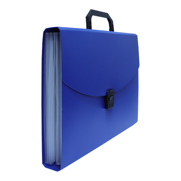 Портфель Бюрократ 13 отд., А4, пластик, синий BPP13BLUE