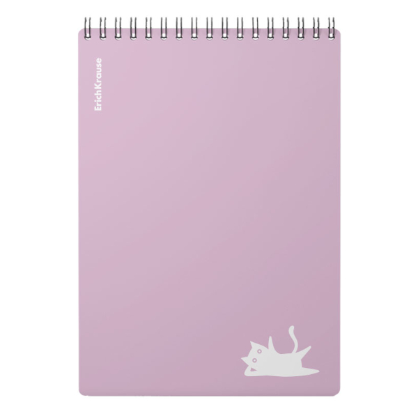Блокнот А5 80л "Brave cats" клетка, гребень, пластик.обл., фиолетовый 61993 Erich Krause
