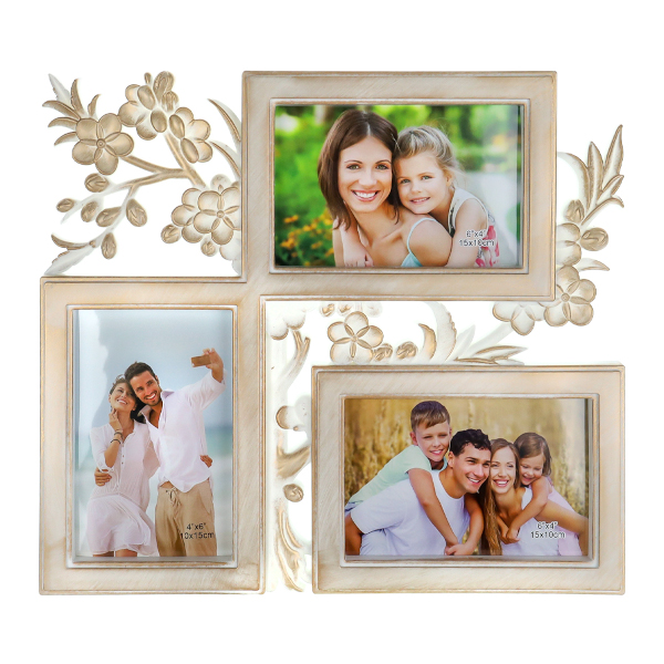 Фоторамка коллаж 4 фото, 36,6*28,5см, пластик, белый "Любовь в воздухе" ФР-7218 Миленд.