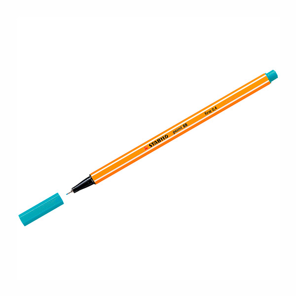 Ручка капиллярная 0,4мм, бирюзовый, корп. оранж. "Point 88" 88/51 Stabilo