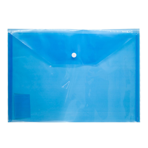 Папка-конверт на кнопке А4, 1отд., 120мкм, голубой 15-6786 Workmate