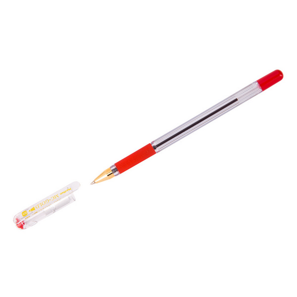Ручка шар. масл. осн. 0,5мм, красный, прозрач. корп. "MC Gold" МС-03/BMC-03 MunHwa