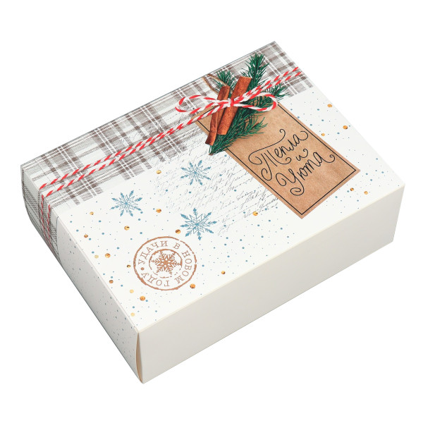 Коробка складная 30*22*10см "Тепла и уюта. Бирка" 9631204 Дарите Счастье