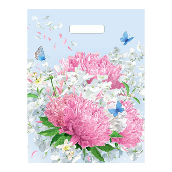 Пакет полиэтиленовый 31*40см "Нежная хризантема" 30мкм, вырубная ручка н00178360 ТикоПластик