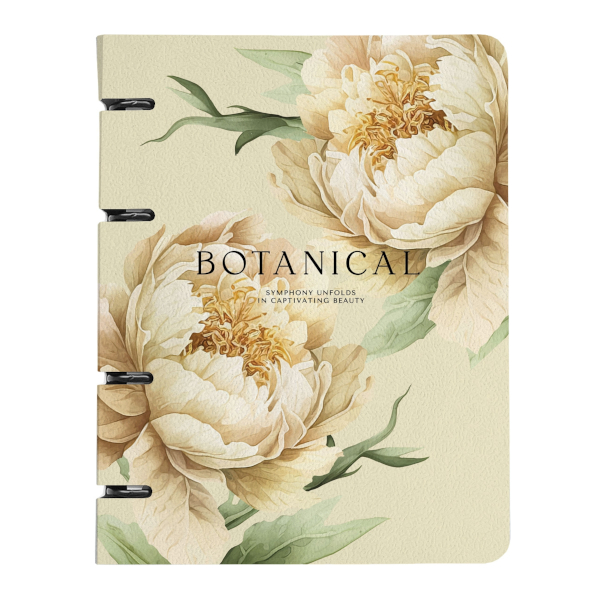 Тетрадь 120л А5+ клетка на кольцах "Peony. Желтый" картон, рисунок N5438 Be Smart