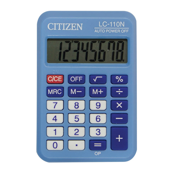Калькулятор Citizen LC-110NBLBP/NRBL (голубой) карманный 8р