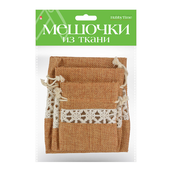Набор мешочков 8*10/10*11,8/11,8*14,2см "Узор №28" ткань, 3шт 2-240/28 HOBBY TIME