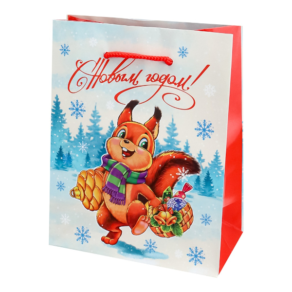 Пакет бумажный 14,5*11,5*6см "Белочка" ППК-2271 Optima