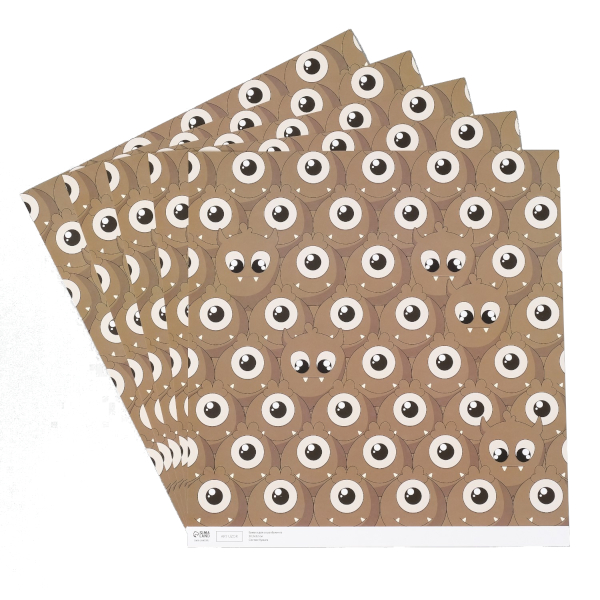 Бумага цветная для скрапбукинга А4+ (305*320мм) 5л "Монстрики" 10718284 Арт Узор