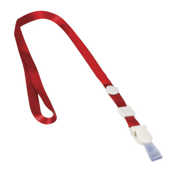 Шнур 45см, клип, текстиль, красный 235730 Brauberg (1шт)