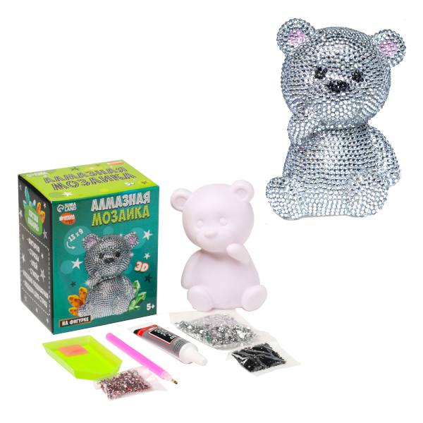 Алмазная мозаика фигурка Школа талантов 9*13см "Милый мишка" 9913202