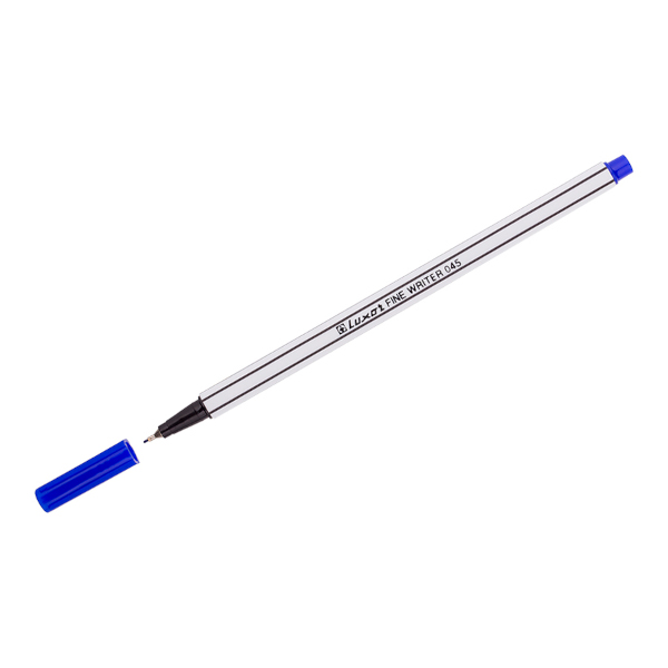 Ручка капиллярная "Fine Writer 045" синяя, корп. белый, 0,8мм 7122 Luxor