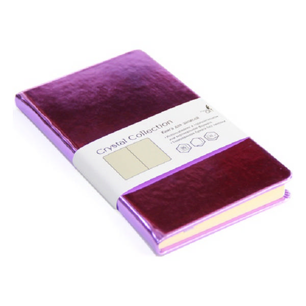 Записная книга А6 96л "Crystal. Лиловый" без линовки, сшивка, тв.обл., иск.кожа КЗКК962600 Paper Art
