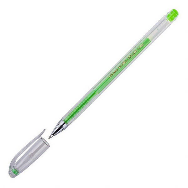 Ручка гелевая 0,7мм, светло-зеленый, прозрач. корп. "Hi-Jell. Color" HJR-500HB Crown
