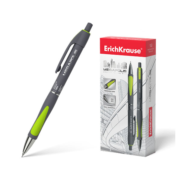 Карандаш механический 0,5мм HB, пластик. корп., серый "Megapolis concept" 20340 Erich Krause