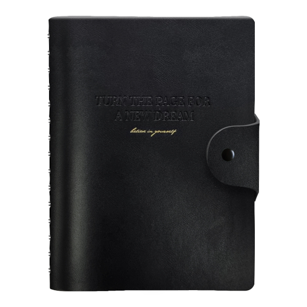 Бизнес-тетрадь 96л А5 клетка/спираль Infolio "Cozy" интегр.обл., l1670/black