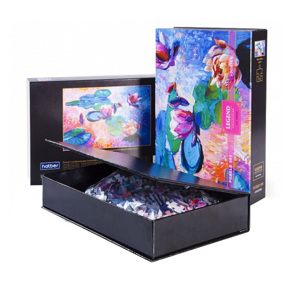Пазлы 500 элем. "Premium.LEGEND ART. Кувшинки" А2 480*330мм, подар. уп. 500ПЗ2_25707 Hatber