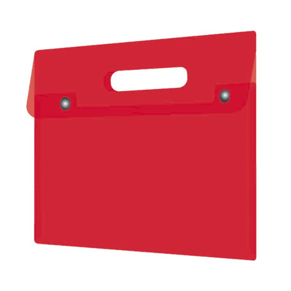 Папка на кнопках, А4, 1отд., 180мкм, вырубная ручка, красная 48224 Феникс+