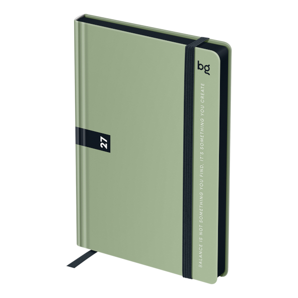 Ежедневник А6 2027 BG "Monochrome. Matcha" тв.обл., 7БЦ, мятный, рез. DdА6_68158