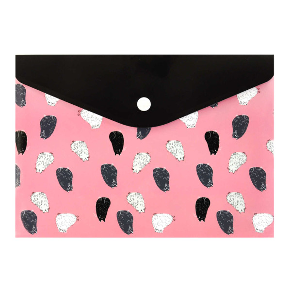 Папка-конверт на кнопке А5, 1отд., 180мкм, рисунок "Котики" 69020 Феникс+