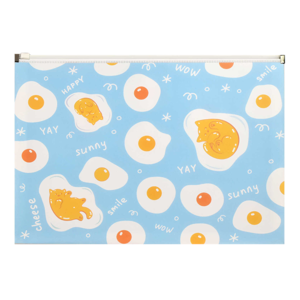 Папка на молнии "ZIP" А6 (160*120мм), пластик, 180мкм, рисунок "Мишка с кофе" 72237 Феникс+