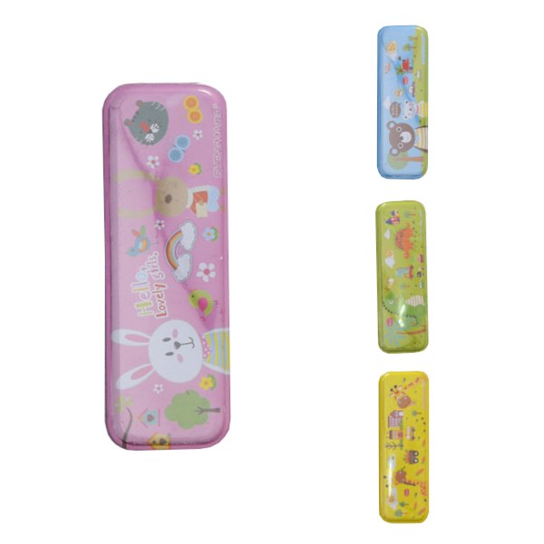 Пенал MAZARI ТМ "For school" 1 отд., без напол., 20,5*6,5см, металл, ассорти M-3404-п