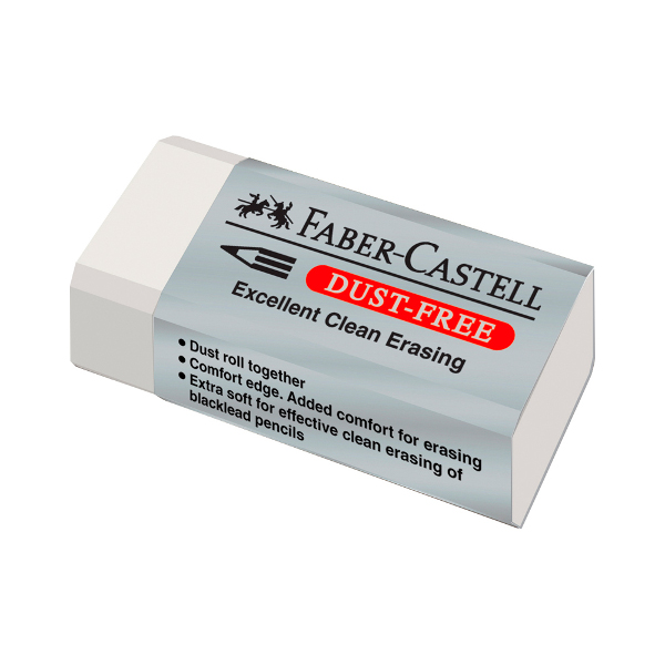 Ластик Faber-Castell "Dust Free" прямоуг. 41*18,5*11,5мм, термопласт. резина, белый 187130