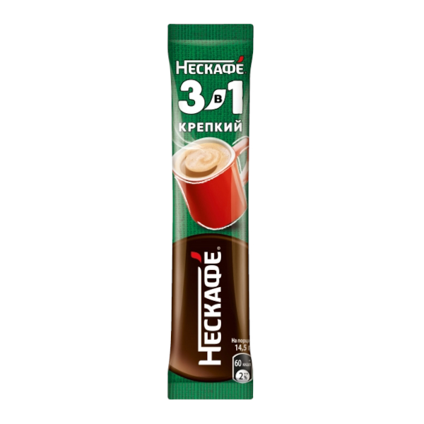 Кофе "3в1. Nescafe. Крепкий" 14,5гр, пакетик 7531 (1шт)