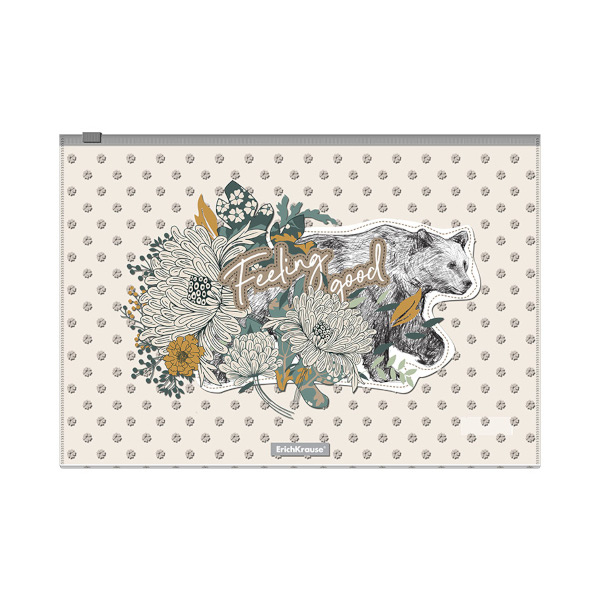 Папка на молнии "ZIP" А4, пластик, 160мкм, рисунок "Natural Life" 54060 Erich Krau