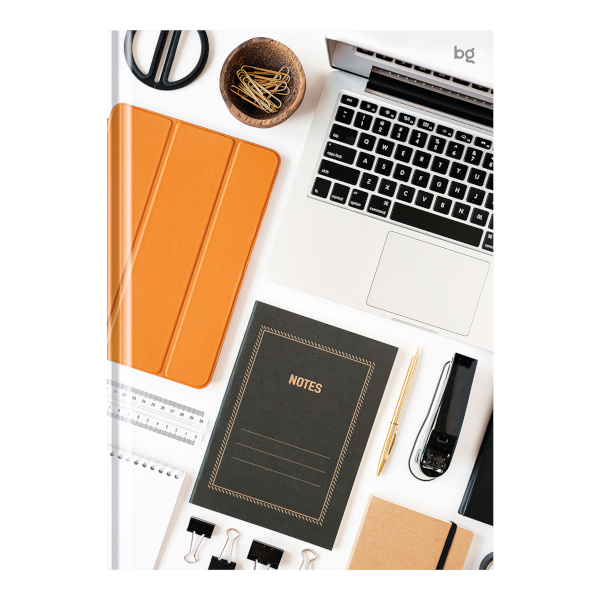 Блокнот А5 80л "Деловые аксессуары" клетка, сшивка, тв.обл., картон, рисунок ББ5т80_лм_вл 09375 BG