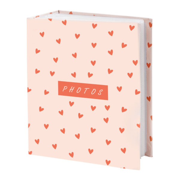 Фотоальбом на 100ф 10*15 "Pink hearts" кармашки 391436 Brauberg